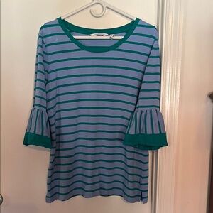 Striped Green and Blue Women's Top
